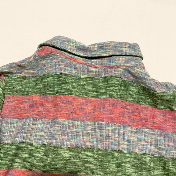 Zara Striped Green Pink Runched Knit Mini Dress Size Small - Picture 13 of 16